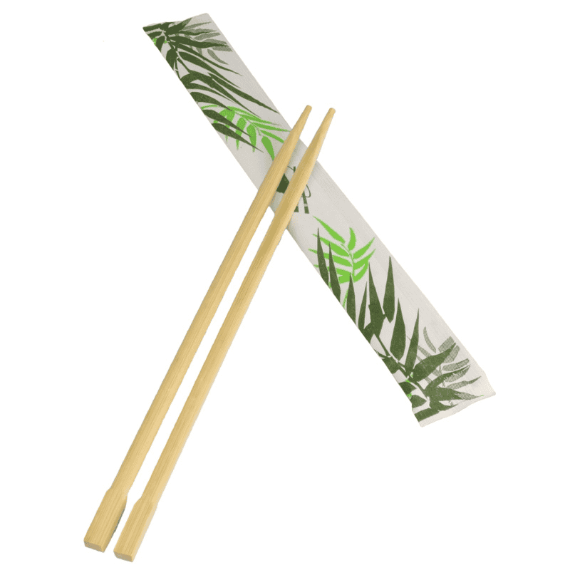 Chopsticks aus Bambus in Papierhülle Essstäbchen Asia Chinastäbchen 