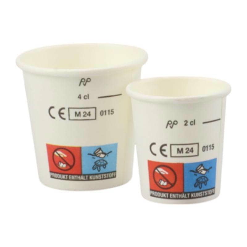 Schnapsbecher, 2 cl und 4 cl aus Papier, Probierbecher für Shots & Drinks