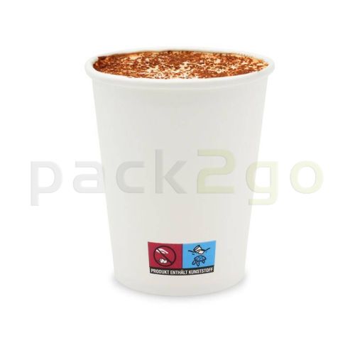 Kaffeebecher weiß 200ml gefüllt