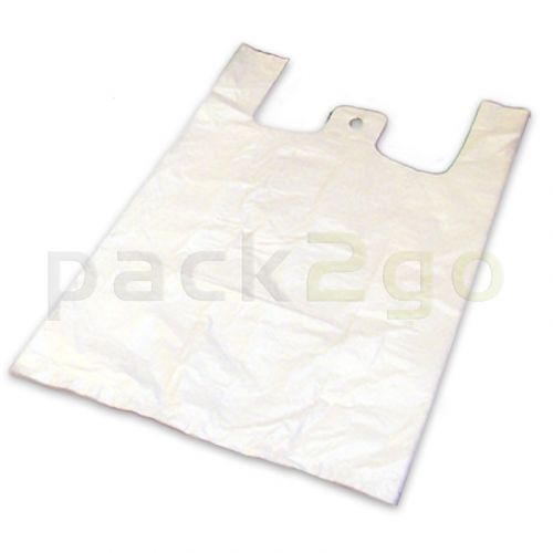 hemddraagtassen - lagedrukpolyethyleen (HDPE), wit 28 + 14 x 48 cm