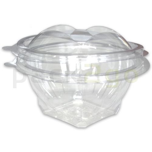 Salatschale rund - PET glasklar mit Deckel - 1000ml
