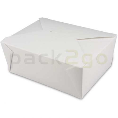 BioPak Foodcase - snackbox met vouwdeksel, gecoat, wit - 1300ml