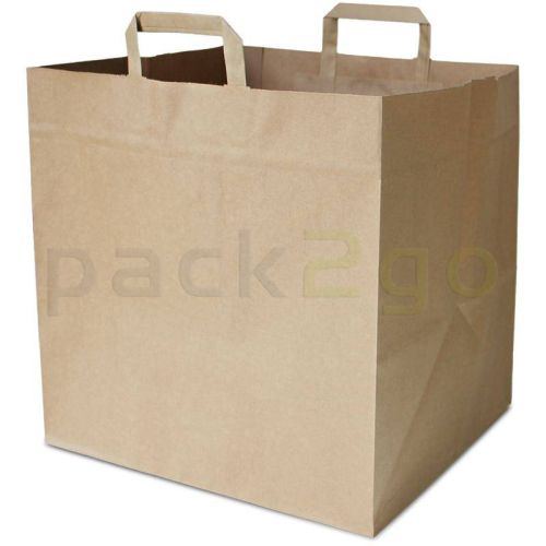 Papiertragetaschen für Pizzakartons 36+31x36cm - extra stark, Kraft braun