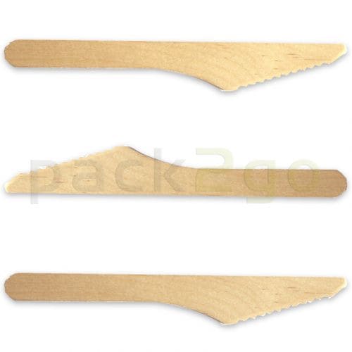houten mes, premium - 16,5 cm, milieuvriendelijk tafelmes, Houten bestek voor moderne to-go/takeaway