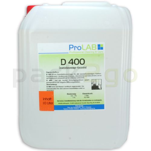 D-400 Profi-Flächendesinfektion 5L - z.B. für Küchen, Konzentrat HACCP (ProLAB)