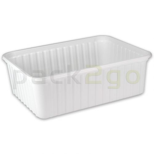 Maxi-Verpackungsbecher, weiß, Kunststoffschale eckig - 2000ml