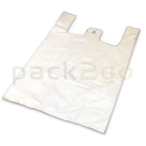 Hemdchen-Tragetaschen - ND-Polyethylen (HDPE), weiß 30+18x54cm