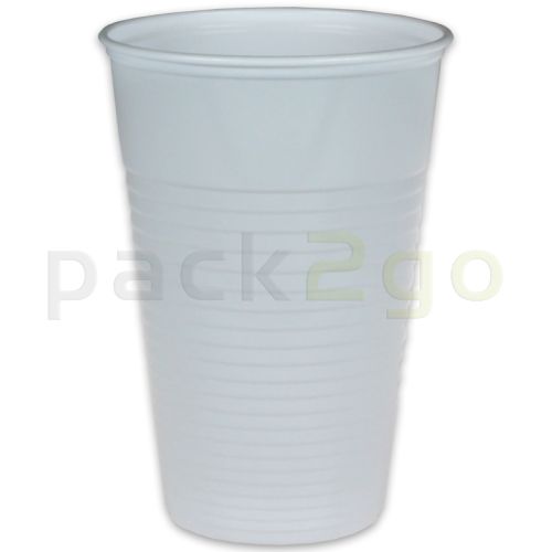 Plastic bekers, wit, PP-kunststofdrinkbekers (bekers voor koude dranken) - 0,25/0,3 l