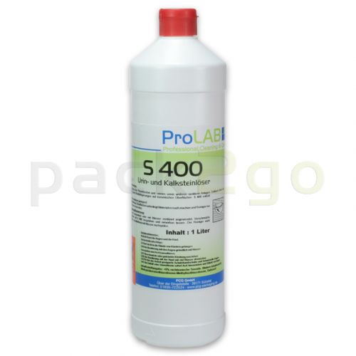 S-400 - Urin-/ Kalksteinlöser flüssig (ProLAB) für Pissoirs, Keramikbecken - 1L-Flasche