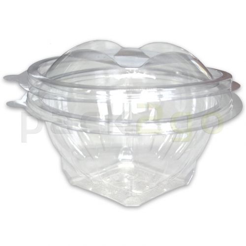 Saladebakjes rond - PET doorzichtig met deksel - 750ml