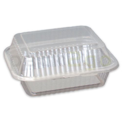 Salatschalen rPET, rechteckig mit Dome-Deckel - 1000/1000ml