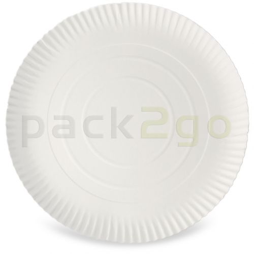 Pappteller rund Ø 32cm groß, 2cm hoch, unbeschichtet, Frischfaser, Pizzateller