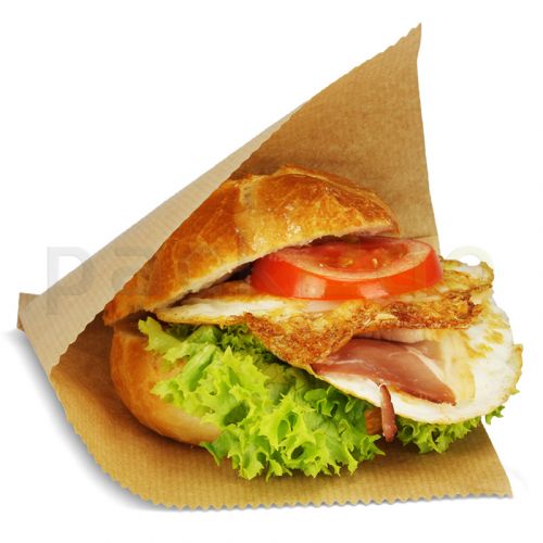Snacktasche / Hamburgertasche, 2-seitig offen, groß, Kraftpapier - braun