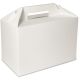 Lunchbox mit Griff - weiße Pappbox, 265x128x180mm