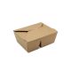 Bio-Foodcase - 2-geteilte Snackbox mit Faltdeckel, beschichtet, braun - 650/450ml