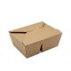 Bio-Foodcase - 2-geteilte Snackbox mit Faltdeckel, beschichtet, braun - 950/650ml