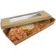 Foodtray "XXL" van kraftpapier (composteerbaar), bruin - 380x140x47mm