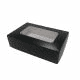 Sushi-Box aus Karton mit Sichtfenster, schwarz - Größe 4, 190x130x50mm