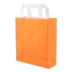 Papiertragetaschen 18+8x22cm - Kraft, orange mit weißem Griff