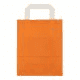 Papiertragetaschen 18+8x22cm - Kraft, orange mit weißem Griff