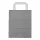 Papiertragetaschen 18+8x22cm - Kraft, grau mit weißem Griff