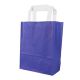 Papieren draagtassen 32+12x40cm - Kraft, donkerblauw met wit handvat