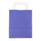 Papieren draagtassen 32+12x40cm - Kraft, donkerblauw met wit handvat