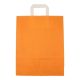 Papiertragetaschen 32+12x40cm - Kraft, orange mit weißem Griff