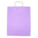 Papieren draagtassen 32+12x40cm - Kraft, paars met wit handvat