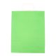Papieren draagtassen 32+12x40cm - Kraft, groen met wit handvat
