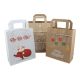 Papieren draagtassen "Xmas white" 26+17x25cm - bruin kraftpapier met kerstmotief