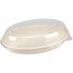Deckel rPET für Schale aus Bagasse, oval, "Eco-Friendly" - 203x135mm