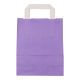 Papiertragetaschen 18+8x22cm - Kraft, violett mit weißem Griff
