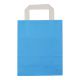 Papiertragetaschen 18+8x22cm - Kraft, hellblau mit weißem Griff