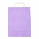 Papiertragetaschen 22+10x28cm - Kraft, violett mit weißem Griff
