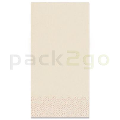 Tissue-Servietten GOURMET, 33x33 1/8 Falz, 3-lagig, Kopffalz - champagner - farbige Zellstoffservietten (ivory)