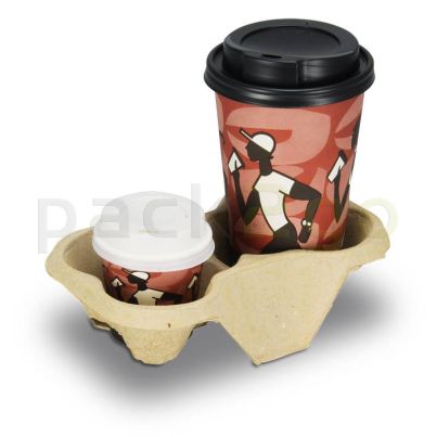 Chinet-Becherhalter, Pappe - Cup Carrier für 2 Coffee To Go-Becher