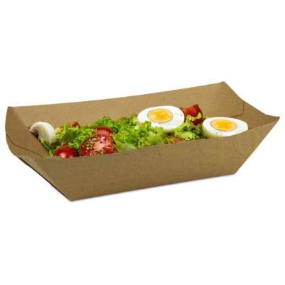 Braunes Foodtray 138x85mm mit Salat und Ei
