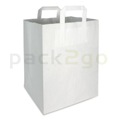 Papiertragetaschen 22+11x36cm - Kraft weiß