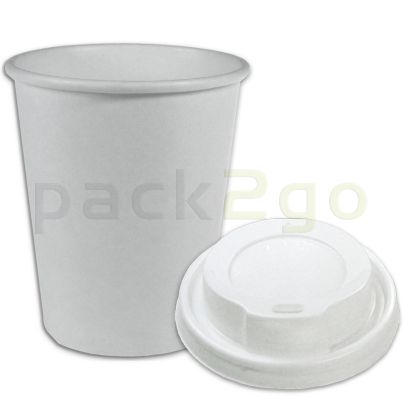 SPARSET - Coffee To Go Kaffeebecher weiß - 12oz, 300ml, Pappbecher mit weißem Deckel