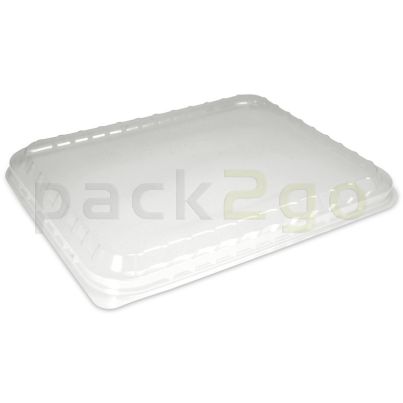 Deckel für Alu-Menüschalen, glasklar 227x177mm, Kunststoffdeckel für 1/2/3-geteilte Menüschalen