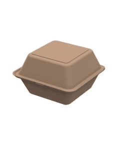 Mehrweg Burgerbox "ToGo" aus PP, braun - 15,7x15,7x8,4cm