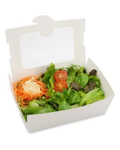 BioPak Foodcase - snackbox met venster, gecoat, wit - 1500ml