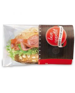 Snack Bag "Enjoy your Meal" mit abnehmbarem Sichtfenster - medium, rot