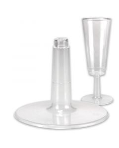 Voetstuk om ineen te steken voor wegwerp-party-champagneglas 0,1l glashelder - enkel voetstuk
