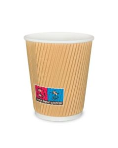 200 ml Bio Öko Kaffeebecher „Natürlich“ Becher Coffee-to-go braun-weiß 