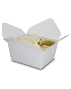 BioPak Foodcase - kompostierbare Snackbox mit Faltdeckel, weiß - 750ml