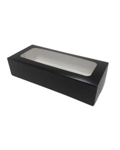 Schwarze Sushi Boxen mit Sichtfenster 22x10x5cm