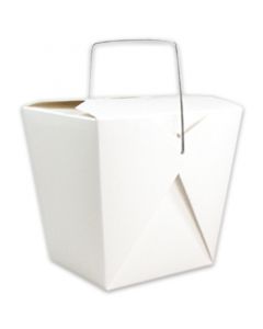 Faltbox mit Metall-Henkel (FoldPak) – Asia-/Nudelbox weiß unbedruckt - 26oz/750ml