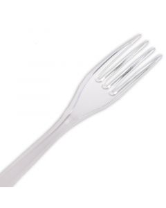 Wegwerp-vork uit kunststof "Premium Catering" bestek - doorzichtig